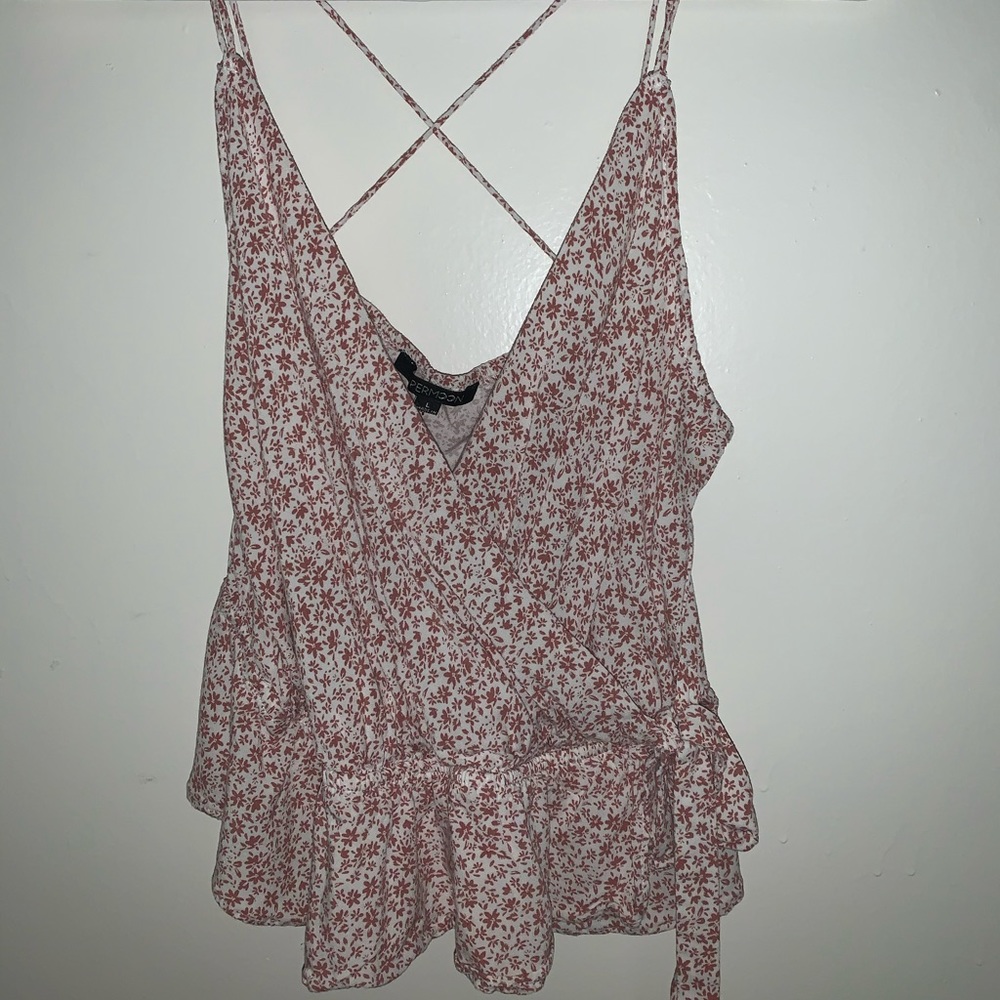 Floral shirt with crossed back detail